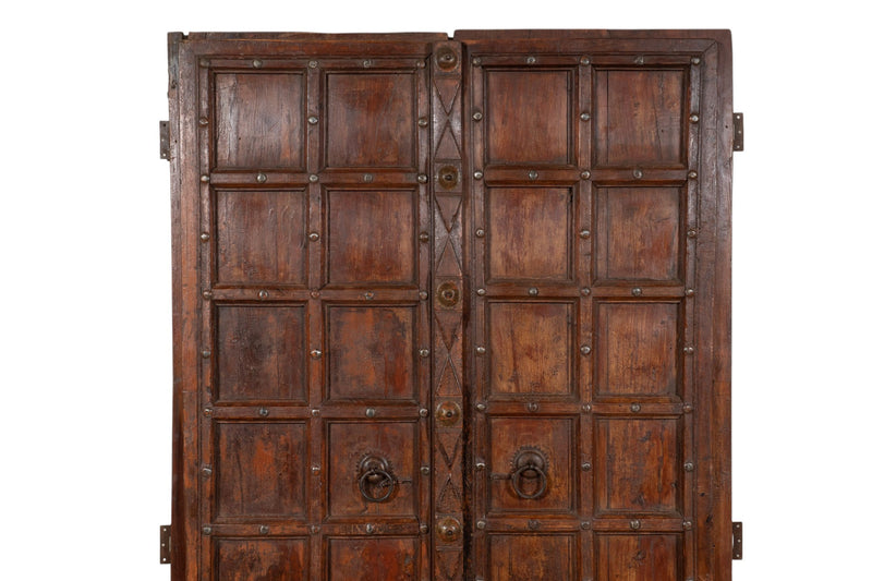 Biscottini Porta portone in legno massello e ferro da interno o da esterno vecchia e antica medievale