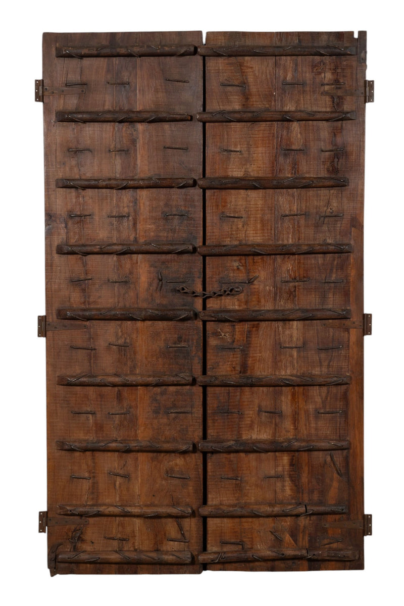 Biscottini Porta portone in legno massello e ferro da interno o da esterno vecchia e antica medievale