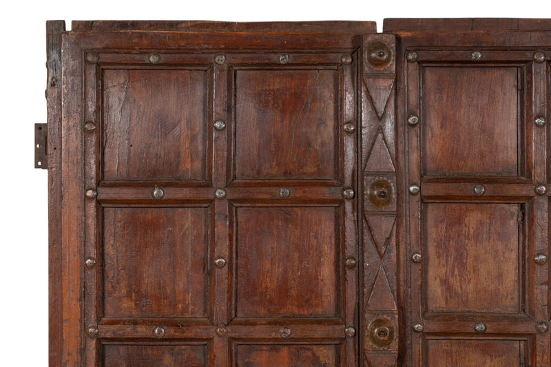 Biscottini Porta portone in legno massello e ferro da interno o da esterno vecchia e antica medievale