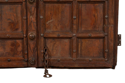 Biscottini Porta portone in legno massello e ferro da interno o da esterno vecchia e antica medievale