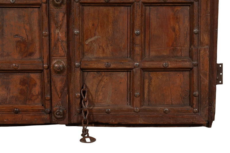 Biscottini Porta portone in legno massello e ferro da interno o da esterno vecchia e antica medievale