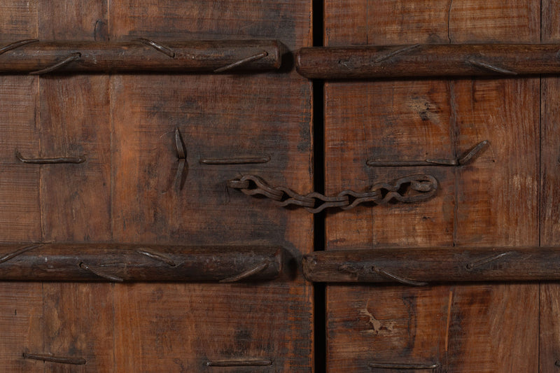 Biscottini Porta portone in legno massello e ferro da interno o da esterno vecchia e antica medievale