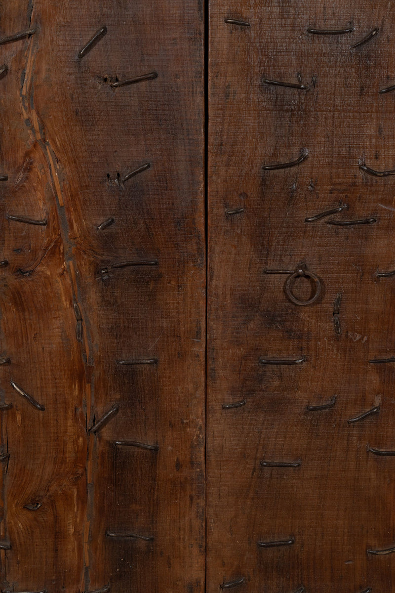 Biscottini Porta portone in legno massello e ferro da interno o da esterno vecchia e antica medievale