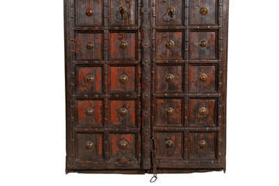 Biscottini Porta portone in legno massello e ferro da interno o da esterno vecchia e antica medievale