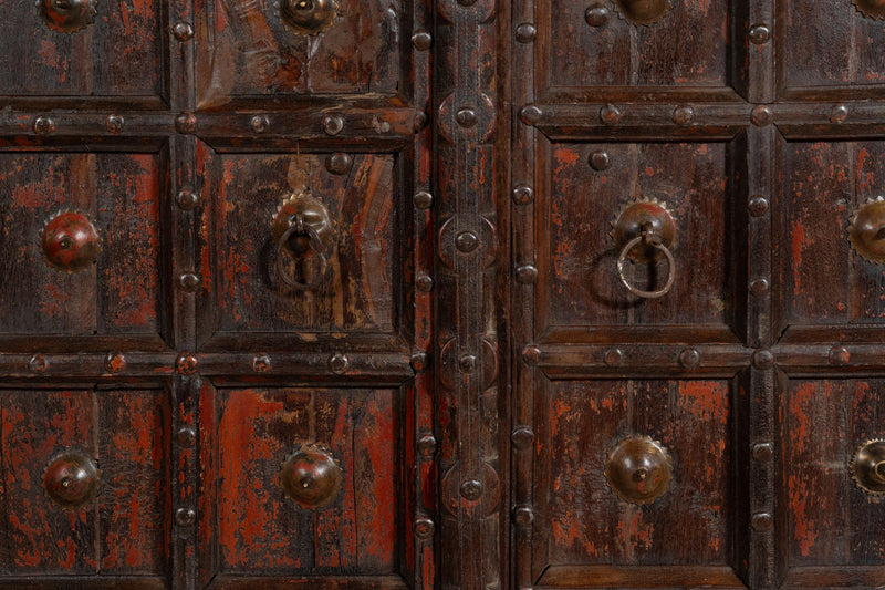 Biscottini Porta portone in legno massello e ferro da interno o da esterno vecchia e antica medievale