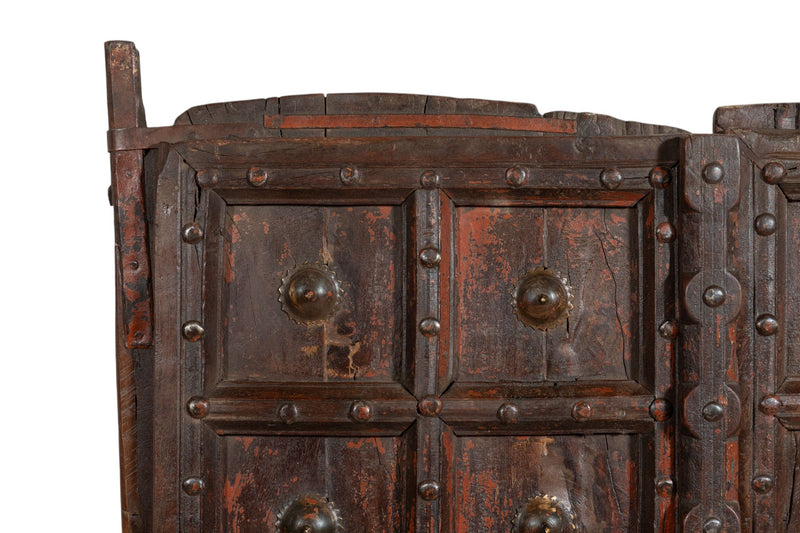 Biscottini Porta portone in legno massello e ferro da interno o da esterno vecchia e antica medievale