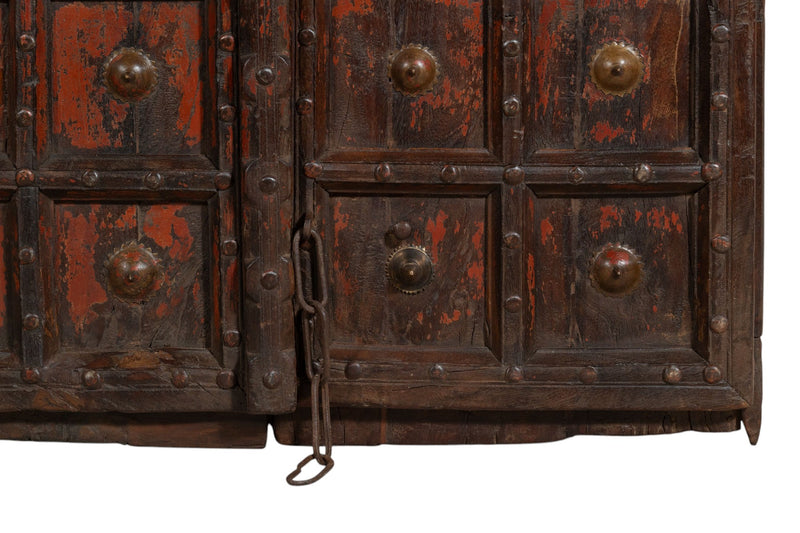 Biscottini Porta portone in legno massello e ferro da interno o da esterno vecchia e antica medievale