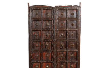 Biscottini Porta portone in legno massello e ferro da interno o da esterno vecchia e antica medievale