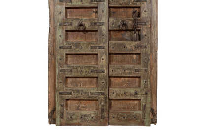 Biscottini Porta portone in legno massello e ferro da interno o da esterno vecchia e antica medievale