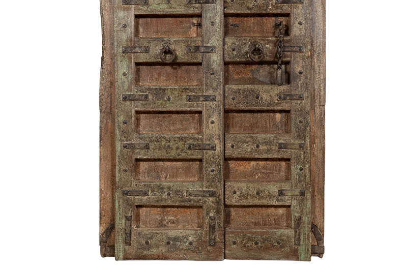 Biscottini Porta portone in legno massello e ferro da interno o da esterno vecchia e antica medievale