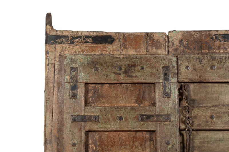 Biscottini Porta portone in legno massello e ferro da interno o da esterno vecchia e antica medievale