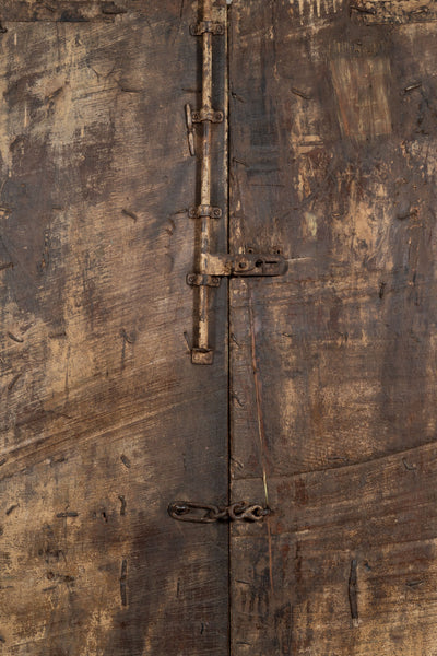 Biscottini Porta portone in legno massello e ferro da interno o da esterno vecchia e antica medievale