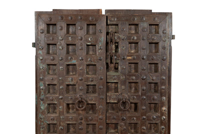 Biscottini Porta portone in legno massello e ferro da interno o da esterno vecchia e antica medievale