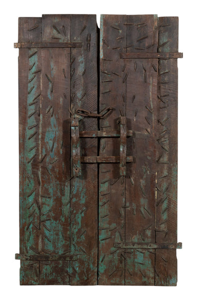 Biscottini Porta portone in legno massello e ferro da interno o da esterno vecchia e antica medievale