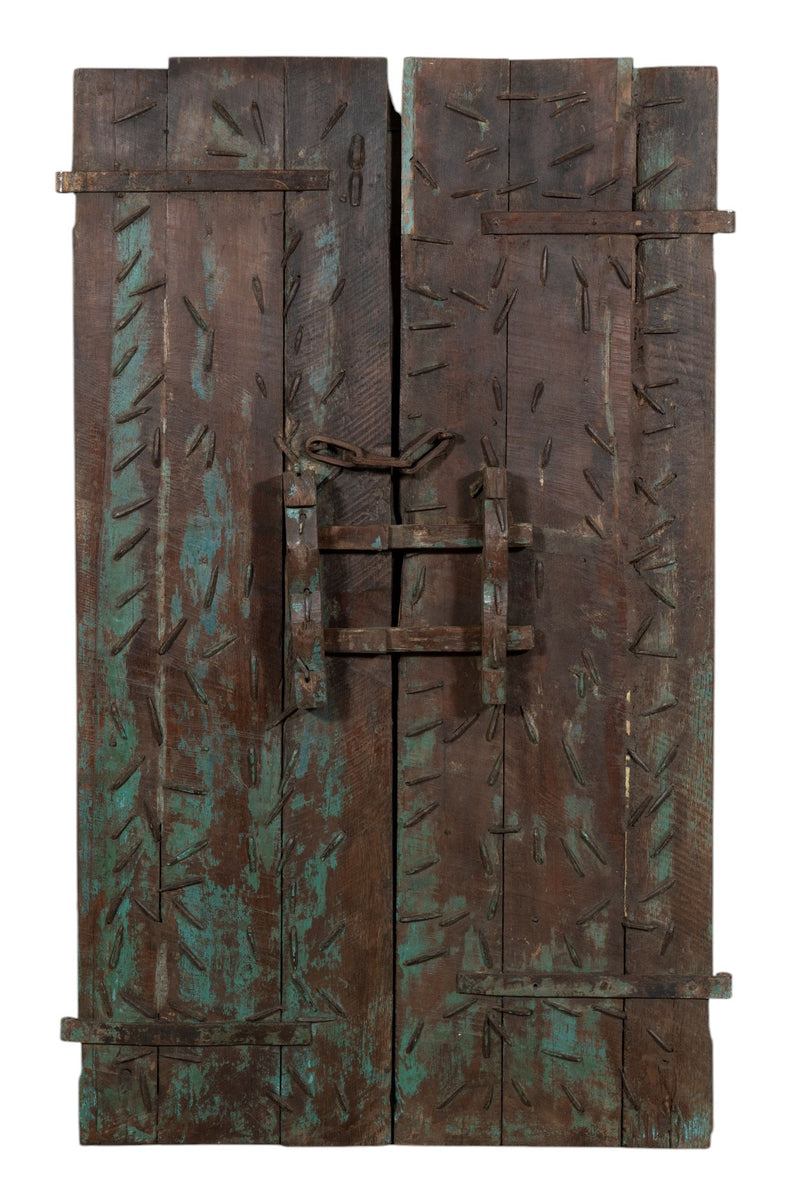 Biscottini Porta portone in legno massello e ferro da interno o da esterno vecchia e antica medievale