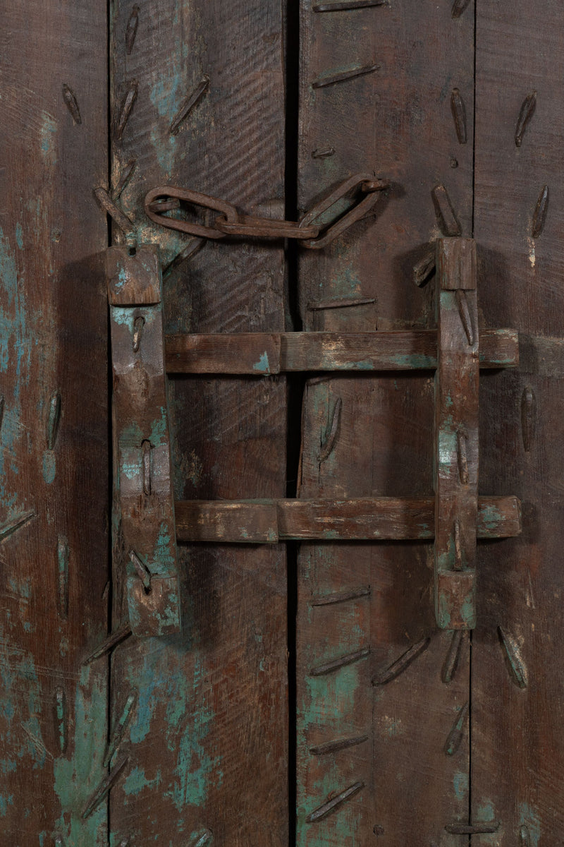 Biscottini Porta portone in legno massello e ferro da interno o da esterno vecchia e antica medievale