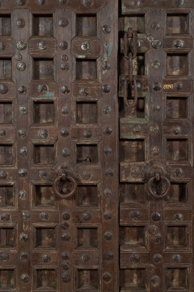 Biscottini Porta portone in legno massello e ferro da interno o da esterno vecchia e antica medievale