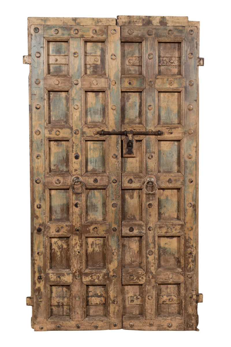 Biscottini Porta portone in legno massello e ferro da interno o da esterno vecchia e antica medievale