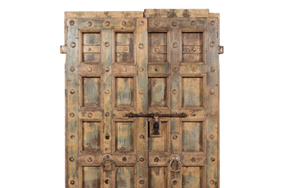 Biscottini Porta portone in legno massello e ferro da interno o da esterno vecchia e antica medievale