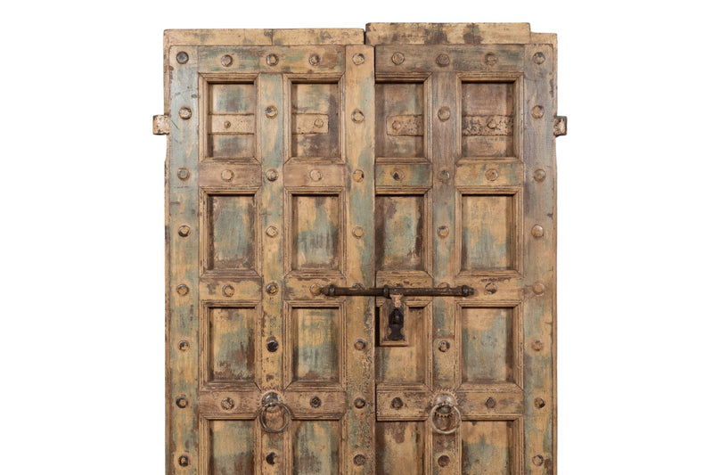 Biscottini Porta portone in legno massello e ferro da interno o da esterno vecchia e antica medievale