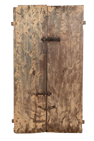 Biscottini Porta portone in legno massello e ferro da interno o da esterno vecchia e antica medievale