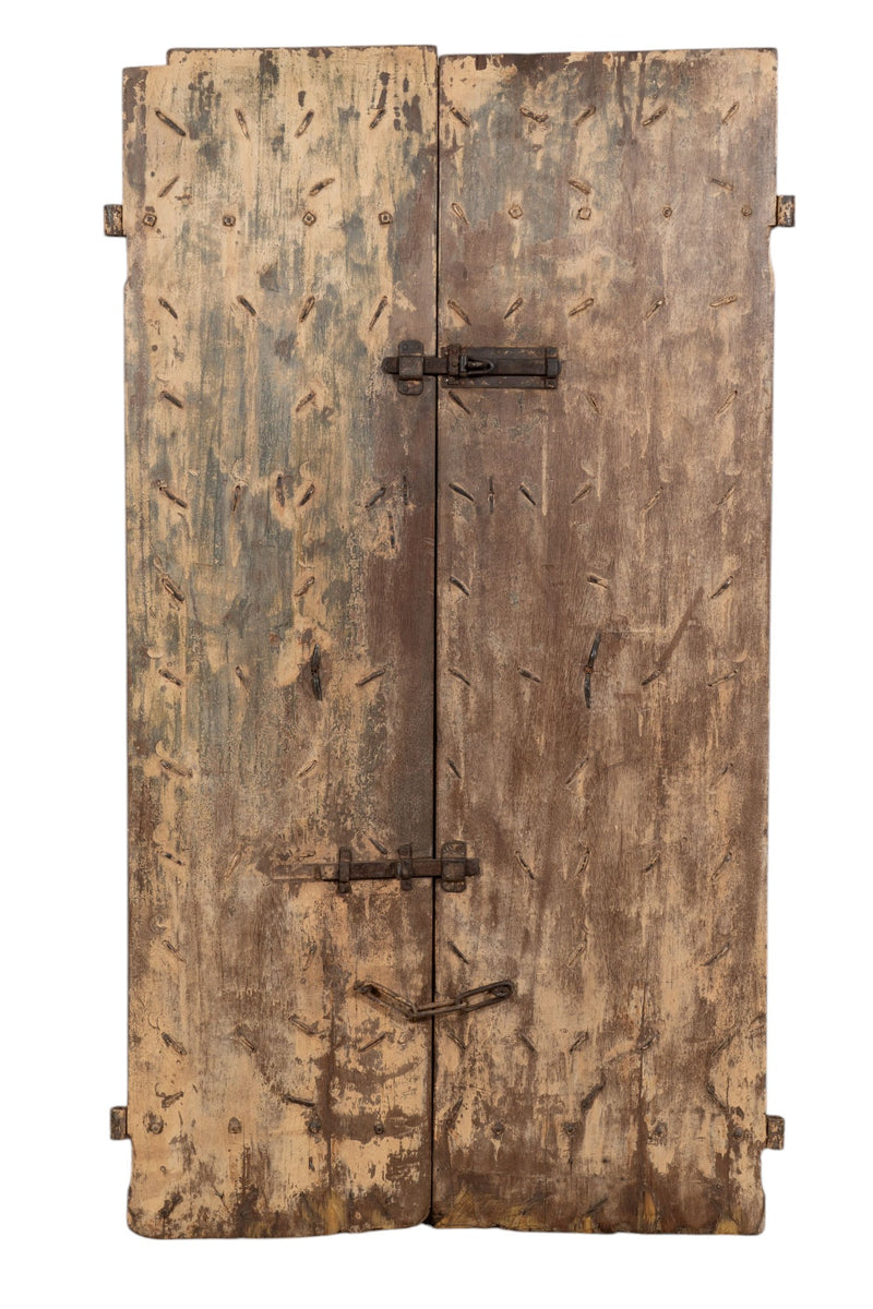 Biscottini Porta portone in legno massello e ferro da interno o da esterno vecchia e antica medievale