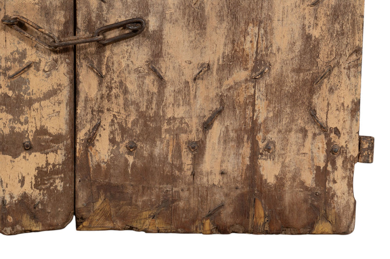 Biscottini Porta portone in legno massello e ferro da interno o da esterno vecchia e antica medievale