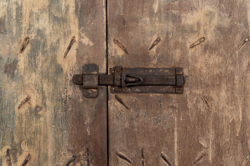 Biscottini Porta portone in legno massello e ferro da interno o da esterno vecchia e antica medievale