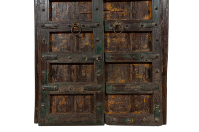 Biscottini Porta portone in legno massello e ferro da interno o da esterno vecchia e antica medievale