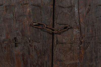 Biscottini Porta portone in legno massello e ferro da interno o da esterno vecchia e antica medievale
