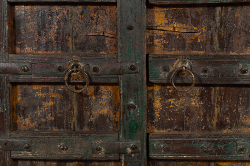 Biscottini Porta portone in legno massello e ferro da interno o da esterno vecchia e antica medievale