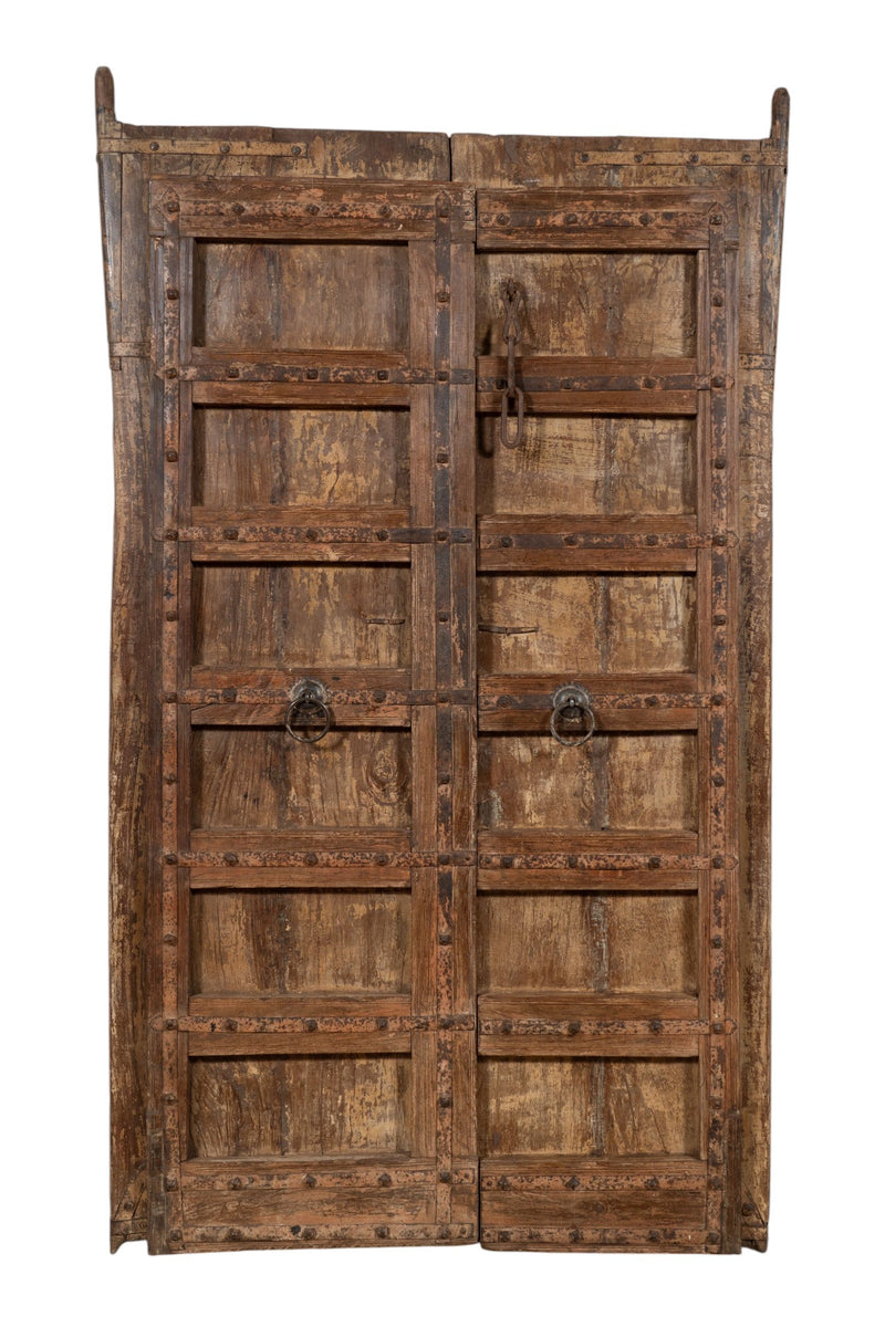 Biscottini Porta portone in legno massello e ferro da interno o da esterno vecchia e antica medievale