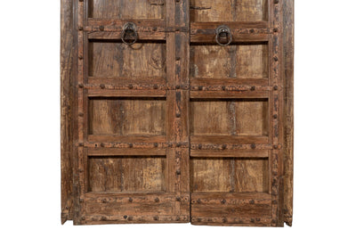 Biscottini Porta portone in legno massello e ferro da interno o da esterno vecchia e antica medievale