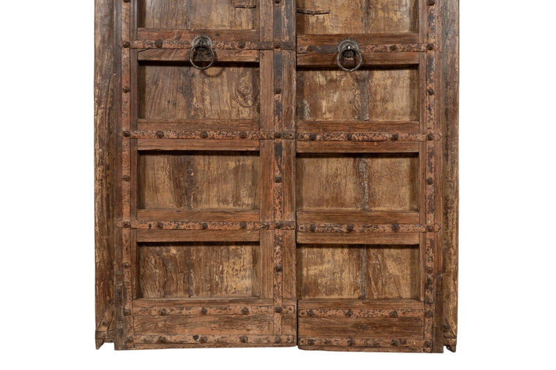 Biscottini Porta portone in legno massello e ferro da interno o da esterno vecchia e antica medievale