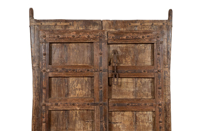 Biscottini Porta portone in legno massello e ferro da interno o da esterno vecchia e antica medievale