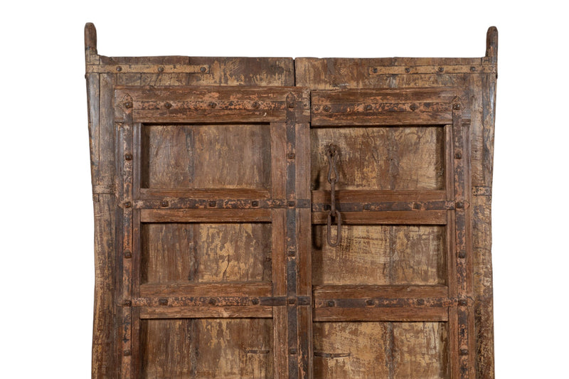 Biscottini Porta portone in legno massello e ferro da interno o da esterno vecchia e antica medievale