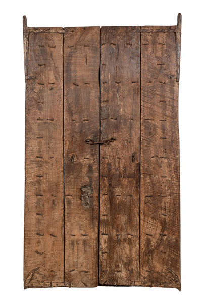 Biscottini Porta portone in legno massello e ferro da interno o da esterno vecchia e antica medievale