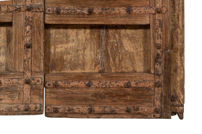 Biscottini Porta portone in legno massello e ferro da interno o da esterno vecchia e antica medievale