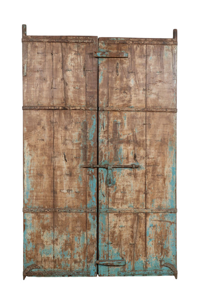 Biscottini Porta portone in legno massello e ferro da interno o da esterno vecchia e antica medievale