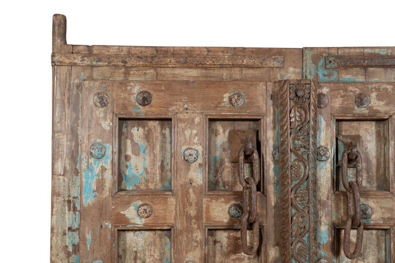 Biscottini Porta portone in legno massello e ferro da interno o da esterno vecchia e antica medievale