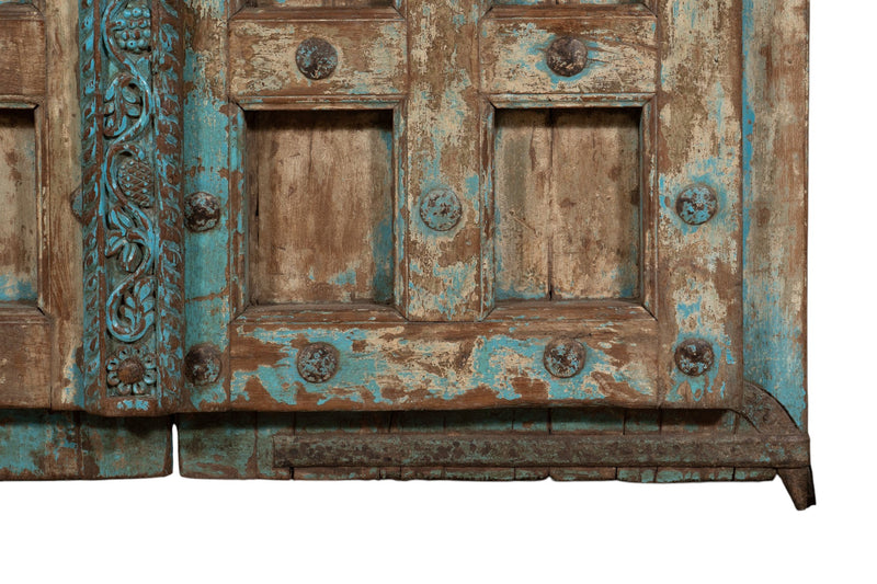 Biscottini Porta portone in legno massello e ferro da interno o da esterno vecchia e antica medievale