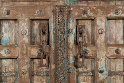 Biscottini Porta portone in legno massello e ferro da interno o da esterno vecchia e antica medievale