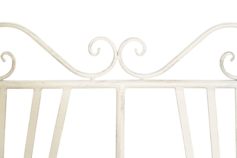 Biscottini Divanetto panchina in ferro finitura bianca anticata giardino realizzato