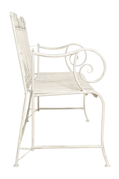 Biscottini Divanetto panchina in ferro finitura bianca anticata giardino realizzato