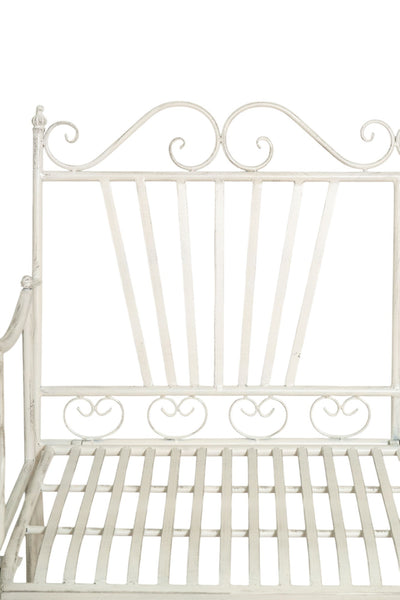 Biscottini Divanetto panchina in ferro finitura bianca anticata giardino realizzato