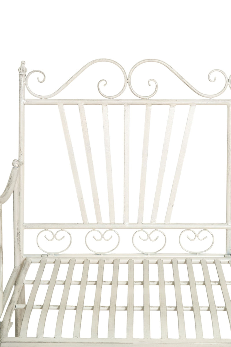 Biscottini Divanetto panchina in ferro finitura bianca anticata giardino realizzato