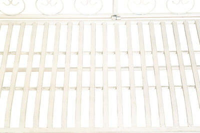 Biscottini Divanetto panchina in ferro finitura bianca anticata giardino realizzato