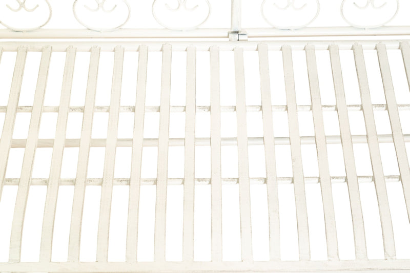 Biscottini Divanetto panchina in ferro finitura bianca anticata giardino realizzato