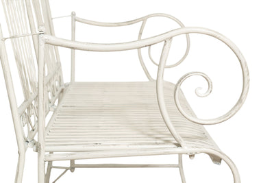 Biscottini Divanetto panchina in ferro finitura bianca anticata giardino realizzato