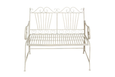Biscottini Divanetto panchina in ferro finitura bianca anticata giardino realizzato